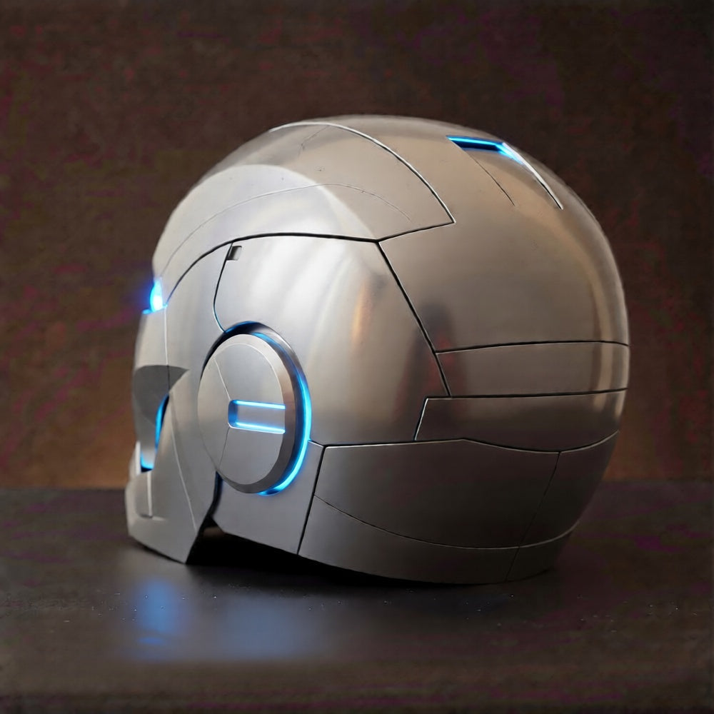 Silver Iron Man MK5 Helmet (With Jarvis)