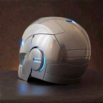 Silver Iron Man MK5 Helmet (With Jarvis)