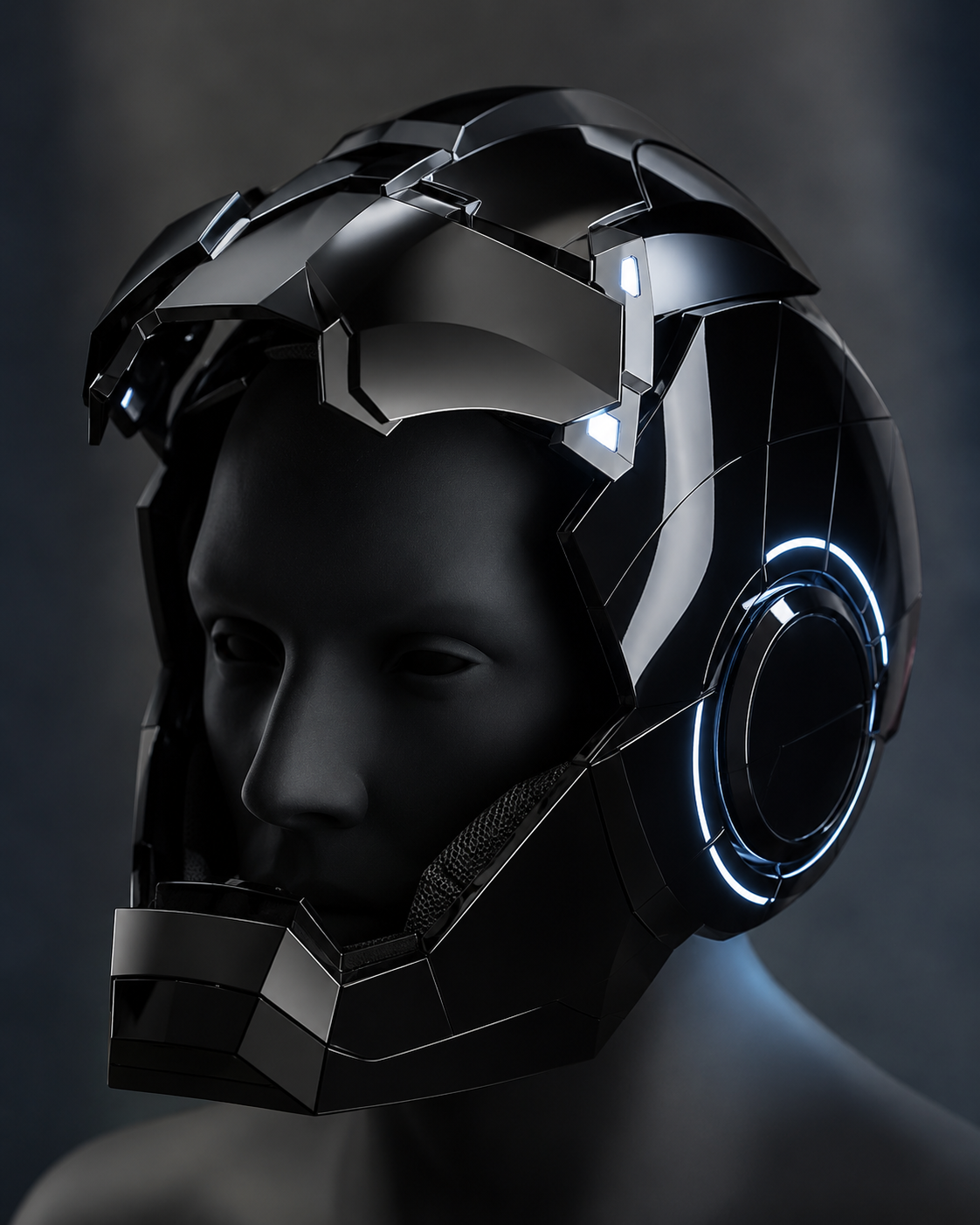 Black/Silver Iron Man MK5 Helmet (With Jarvis)