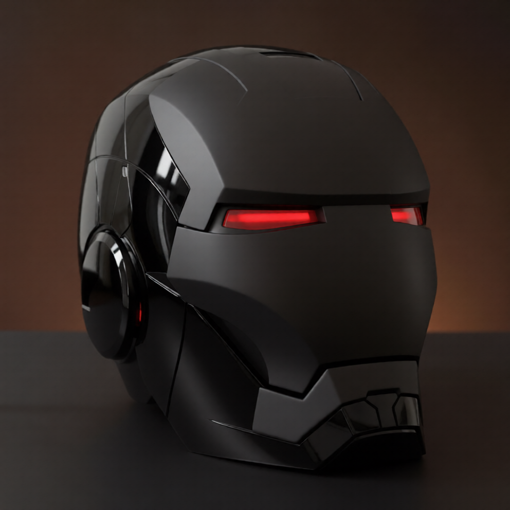 Matte Black Iron Man MK5 Helmet (With Jarvis)