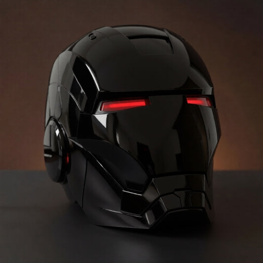 Glossy Black Iron Man MK5 Helmet (With Jarvis)