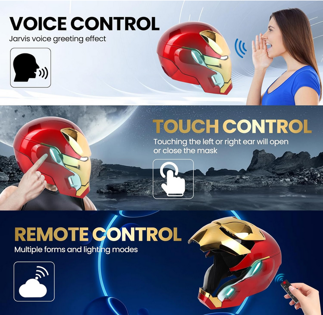 Iron Man Mk50 Collectible Helmet 1:1 Scale Remote, Touch & Voice Control