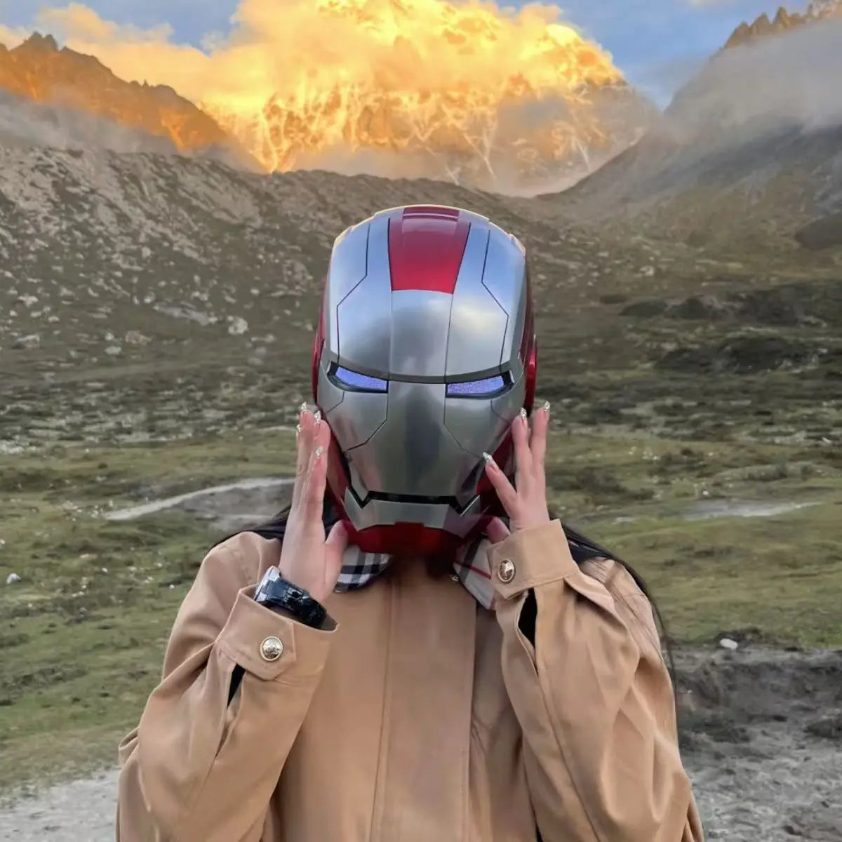 (NEW) Iron Man Helmet CUSTOM COLORS Electric Helmet Voice Controlled With Retractable Mask