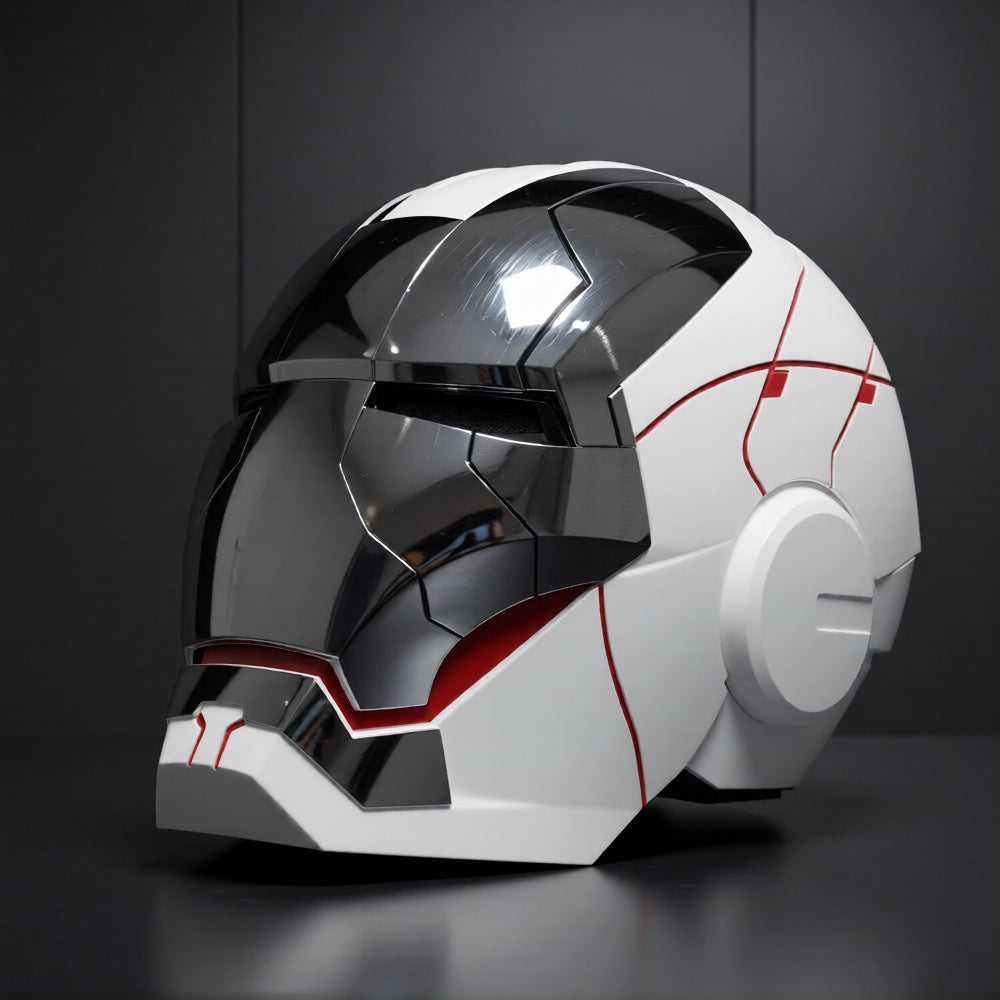 WhiteIron Man MK5 1:1 Helmet (With Jarvis)